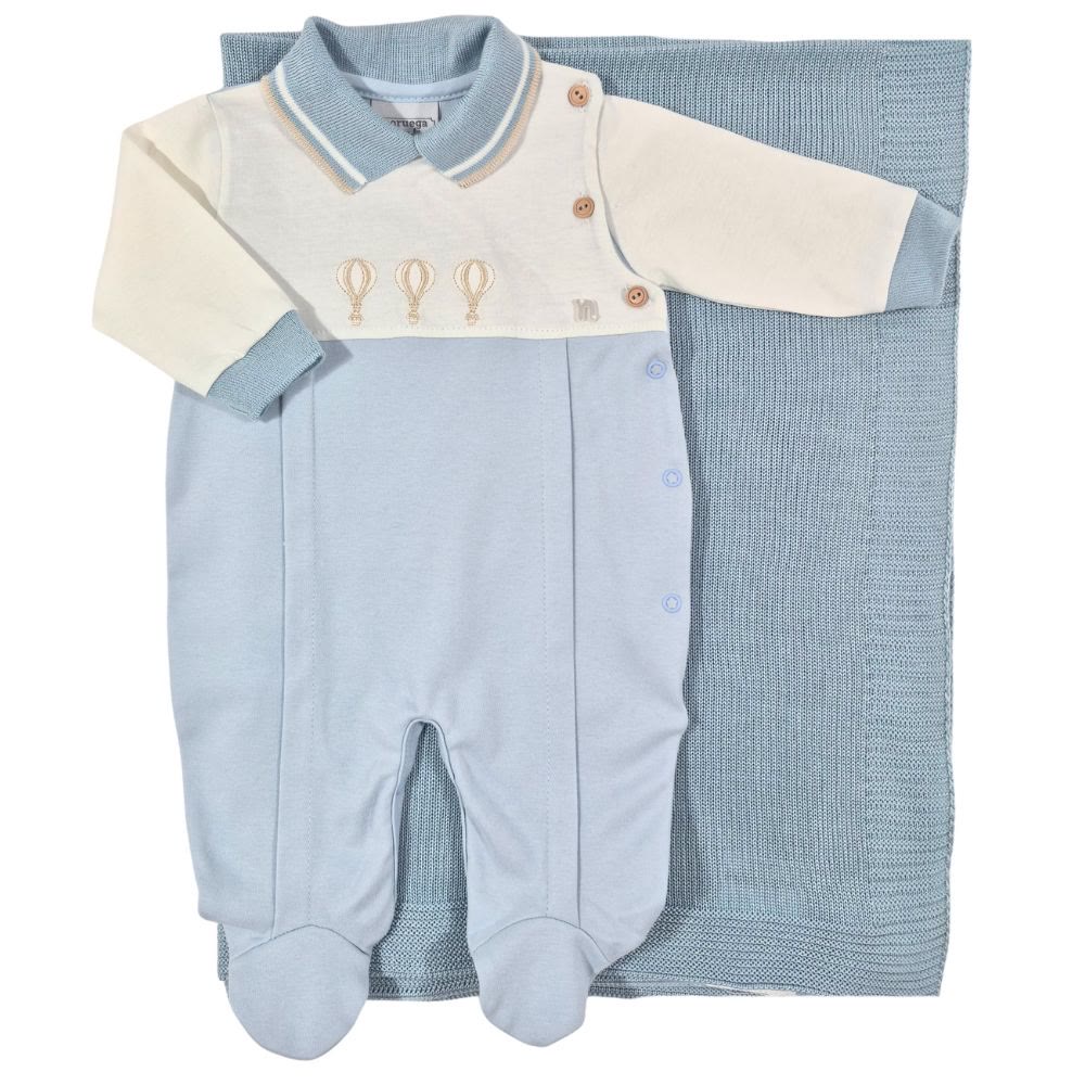 SAIDA MATERNIDADE PARA BEBE EM SUEDINE AZUL BB CLARO